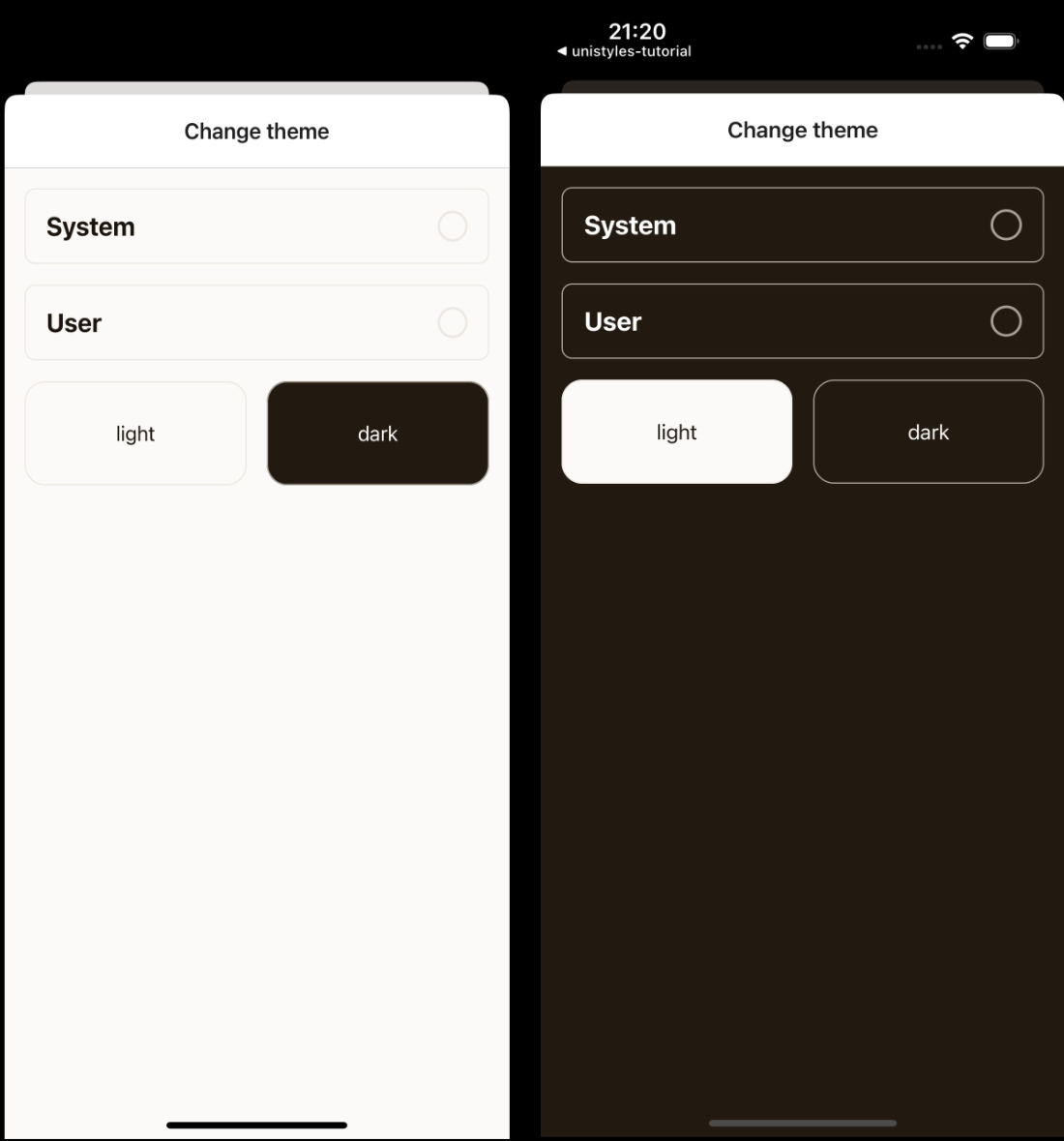 Settings Theme